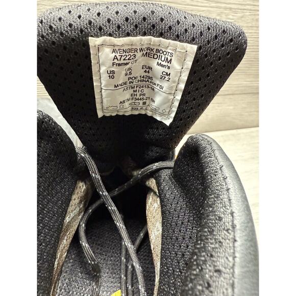 Avenger Men's Framer CT Work Boots A7223 Black Leather Composite Toe. Men 10 - Picture 7 of 8